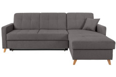 LARS 2F.URCBK BRW Corner Sofa Bed Grey