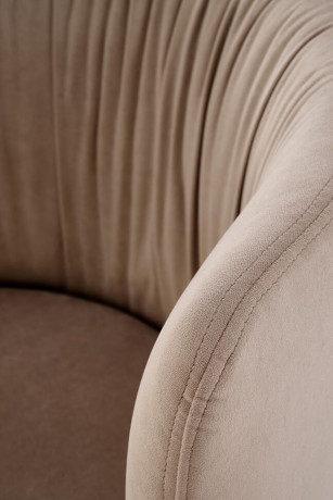 K531 HALMAR Upholstered Dining Chair in Beige Fabric with Semicircular Backrest and  Metal Legs