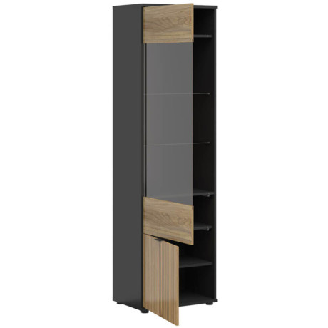 REG1W1D/57 LUEN BRW Glass-Fronted Cabinet