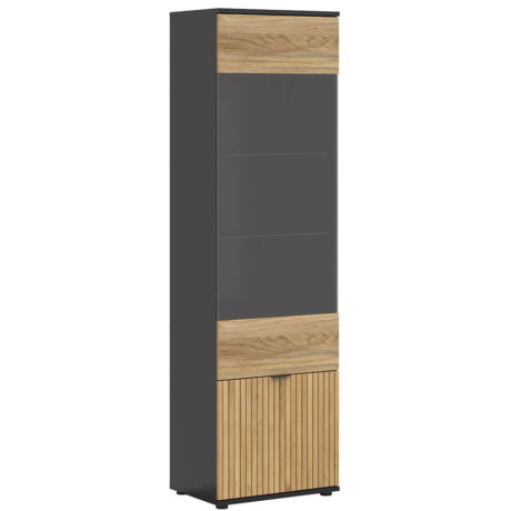 REG1W1D/57 LUEN BRW Glass-Fronted Cabinet