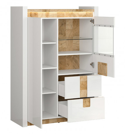 REG1W1D2S ALAMEDA BRW Glass-Fronted Cabinet