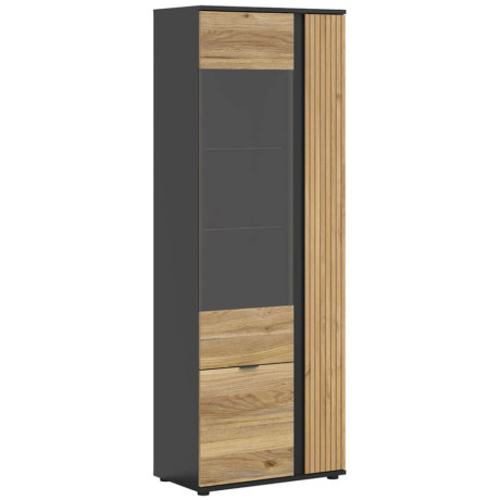 REG1W2D/70 LUEN BRW Glass-Fronted Cabinet