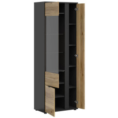 REG1W2D/70 LUEN BRW Glass-Fronted Cabinet