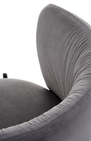 K531 HALMAR Upholstered Dining Chair in Grey Fabric with Semicircular Backrest and  Metal Legs