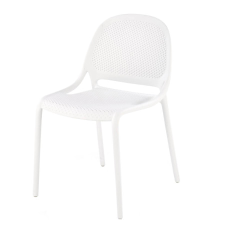 K532 HALMAR Plastic Outdoor Stacking Dining Chair White