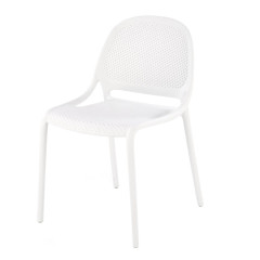 K532 HALMAR Plastic Outdoor Stacking Dining Chair White