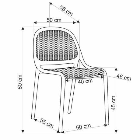 K532 HALMAR Plastic Outdoor Stacking Dining Chair Mint