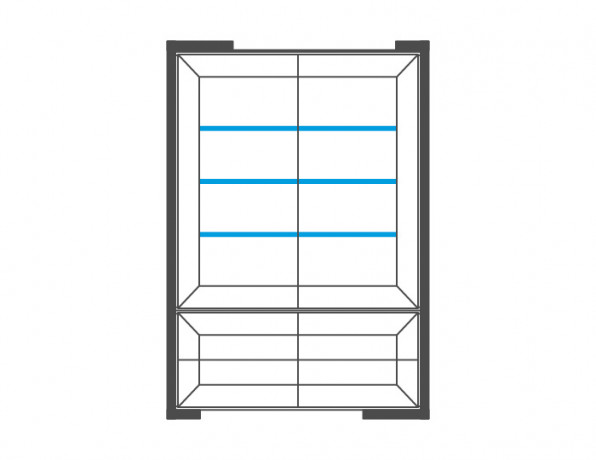 CORINO 2DS4SZ High Glass-Fronted Cabinet MEBIN