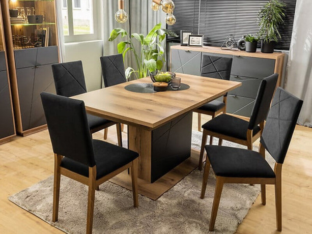 STO/160 FORN BRW Unfolded Table with Column Leg