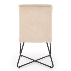 K534 HALMAR Upholstered Dining Chair in Beige Fabric with Metal Legs
