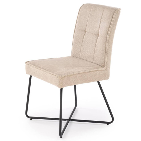 K534 HALMAR Upholstered Dining Chair in Beige Fabric with Metal Legs