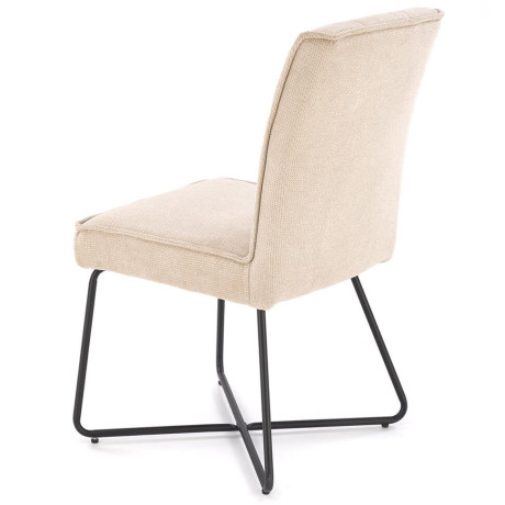K534 HALMAR Upholstered Dining Chair in Beige Fabric with Metal Legs