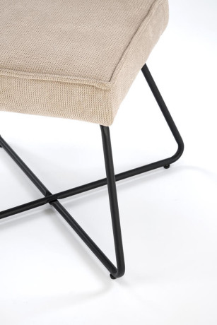 K534 HALMAR Upholstered Dining Chair in Beige Fabric with Metal Legs