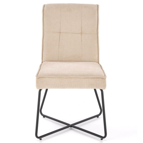 K534 HALMAR Upholstered Dining Chair in Beige Fabric with Metal Legs
