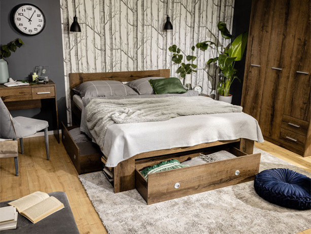 NEPO PLUS BRW Bedroom Furniture Set