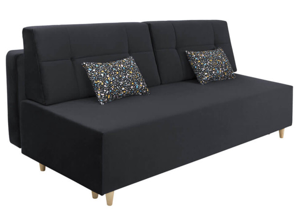 LORO LUX 3DL BRW 3 Seater Sofa Bed Black