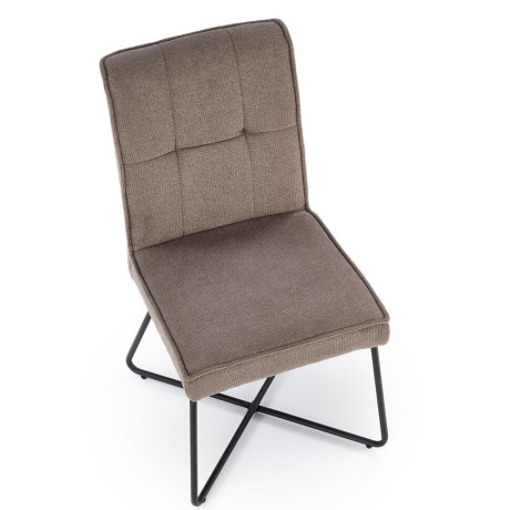 K534 HALMAR Upholstered Dining Chair in Grey Fabric with Metal Legs