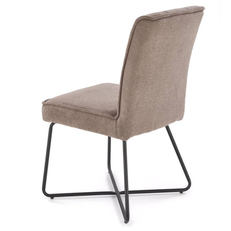 K534 HALMAR Upholstered Dining Chair in Grey Fabric with Metal Legs