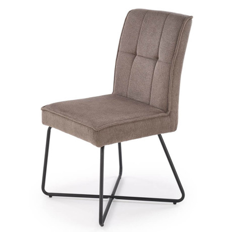 K534 HALMAR Upholstered Dining Chair in Grey Fabric with Metal Legs