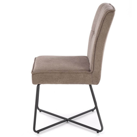 K534 HALMAR Upholstered Dining Chair in Grey Fabric with Metal Legs