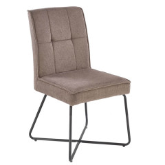 K534 HALMAR Upholstered Dining Chair in Grey Fabric with Metal Legs