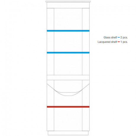 BARI MEBIN Single Glass-Fronted Cabinet Left