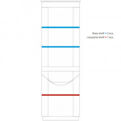 BARI MEBIN Single Glass-Fronted Cabinet Left