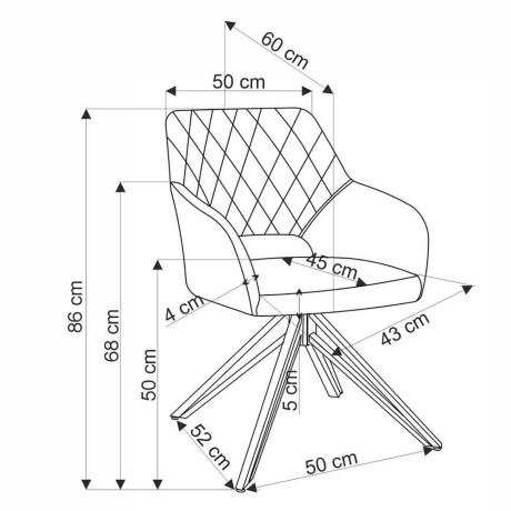 K535 HALMAR Swivel Upholstered Dining Chair in Dark Green Fabric with Metal Legs