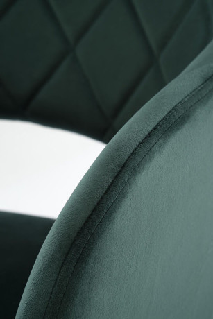 K535 HALMAR Swivel Upholstered Dining Chair in Dark Green Fabric with Metal Legs