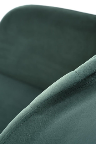 K535 HALMAR Swivel Upholstered Dining Chair in Dark Green Fabric with Metal Legs