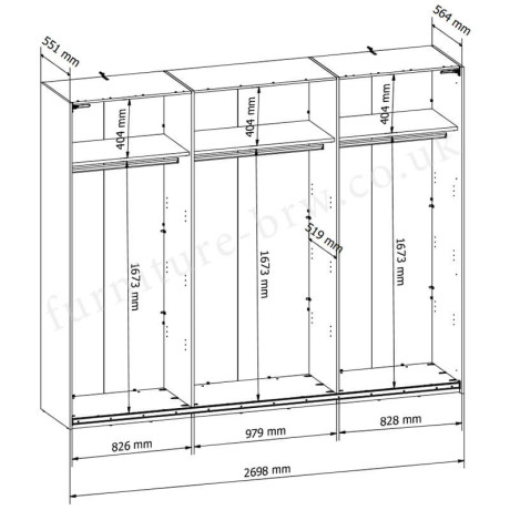 SZF/270 FORN BRW Sliding Door Wardrobe