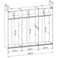 SZF/270 FORN BRW Sliding Door Wardrobe