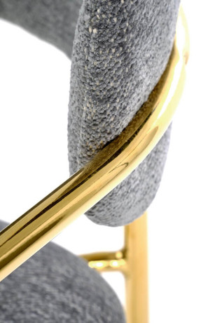 K537 HALMAR Upholstered Dining Chair in Grey Fabric with Chrome Metal Legs