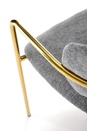 K537 HALMAR Upholstered Dining Chair in Grey Fabric with Chrome Metal Legs