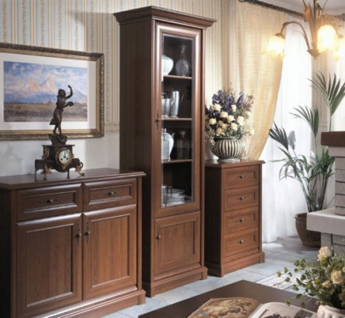 EWIT1DP KENT BRW Right Glass-Fronted Cabinet