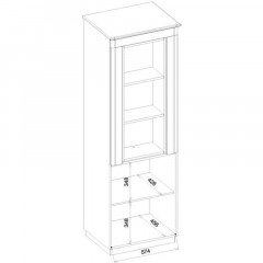 BARI MEBIN Straight Rotating Cocktail Cabinet Left