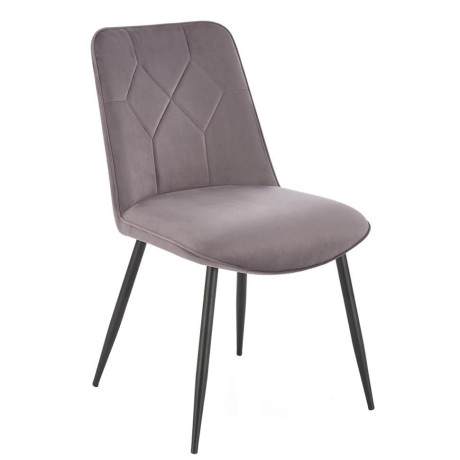 K539 HALMAR Upholstered Dining Chair in Grey Fabric with Metal Legs