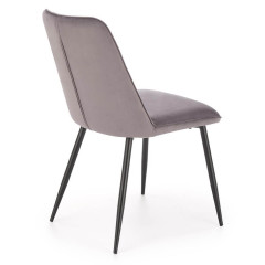 K539 HALMAR Upholstered Dining Chair in Grey Fabric with Metal Legs