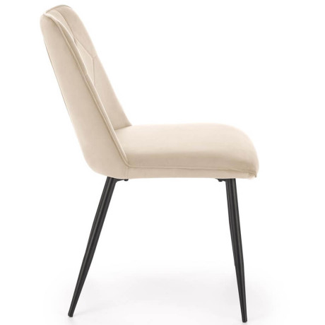 K539 HALMAR Upholstered Dining Chair in Beige Fabric with Metal Legs