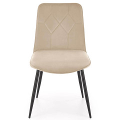 K539 HALMAR Upholstered Dining Chair in Beige Fabric with Metal Legs