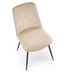 K539 HALMAR Upholstered Dining Chair in Beige Fabric with Metal Legs