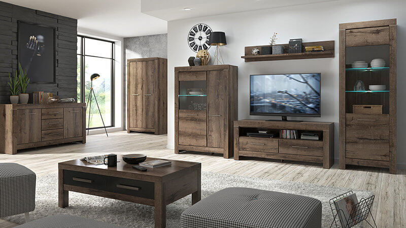 REG1W BALIN BRW Glass-Fronted Cabinet