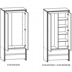 WKSZF/86 KASPIAN BRW Partition with Shelves for the Wardrobe