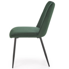 K539 HALMAR Upholstered Dining Chair in Green Fabric with Metal Legs