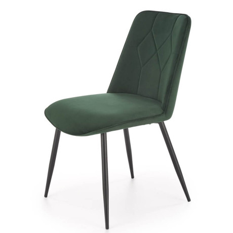 K539 HALMAR Upholstered Dining Chair in Green Fabric with Metal Legs