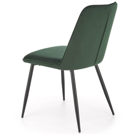 K539 HALMAR Upholstered Dining Chair in Green Fabric with Metal Legs