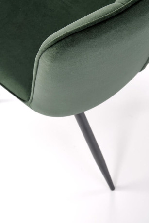 K539 HALMAR Upholstered Dining Chair in Green Fabric with Metal Legs