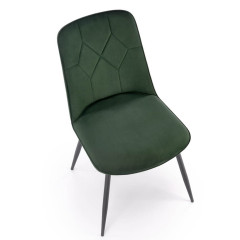 K539 HALMAR Upholstered Dining Chair in Green Fabric with Metal Legs
