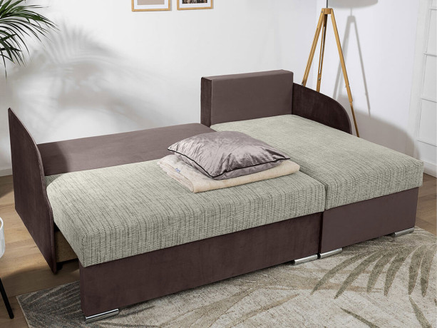 MERIN LUX 3DL BRW Corner Sofa Bed Brown