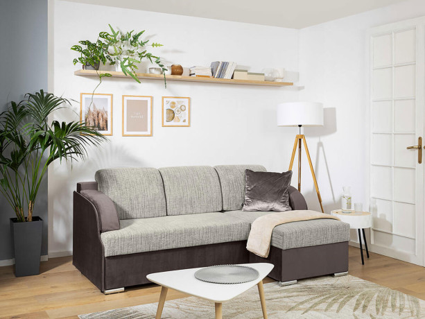 MERIN LUX 3DL BRW Corner Sofa Bed Brown